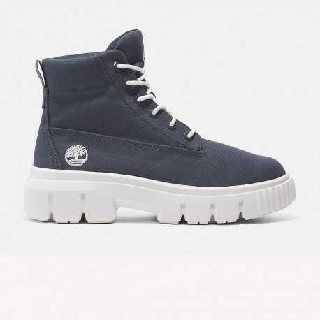 Greyfield mid lace up boot - Dark blue canvas