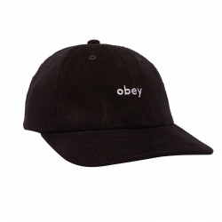 OBEY, Lowercase corduroy 6 panel str, Black