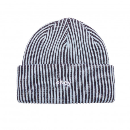 Bowery 2 tone rib beanie - Light blue multi