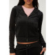 JUICY COUTURE, Zip through hoodie with zip pull & jc., Black