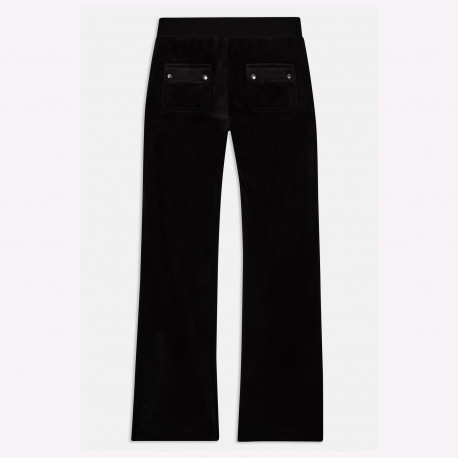 Straight leg track pant with pocket - Black