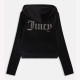 JUICY COUTURE, Classic velour hoodie with juicy logo, Black