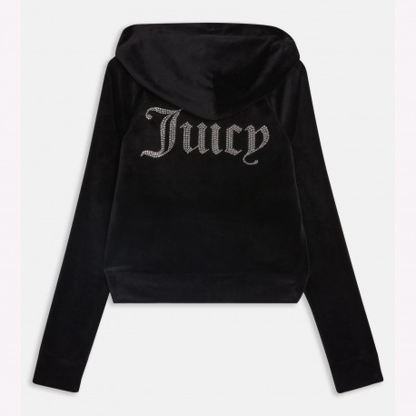 Classic velour hoodie with juicy logo - Black