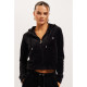 JUICY COUTURE, Classic velour hoodie with juicy logo, Black