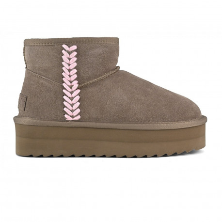 Platform boot spike stitching - Taupe