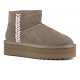 COLORS OF CALIFORNIA, Platform boot spike stitching, Taupe