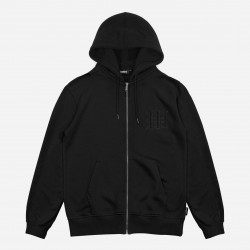 WASTED, Kingdom curve zip hoodie, Black