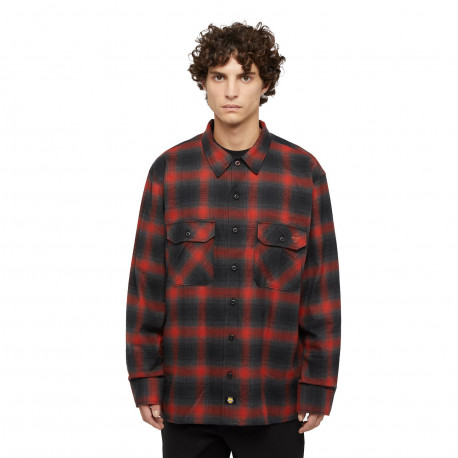 Dickies x spitfire flannel ls shirt - Red ochre