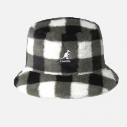 KANGOL, Faux fur bucket, Black check