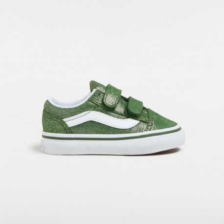 Old skool v tinsel suedee - Green/true whit