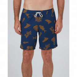 SALTY CREW, Lowtide elastic boardshort, Navy/gold