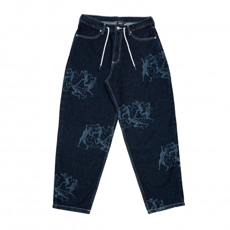 Devils dance denim baggy pant - Aop