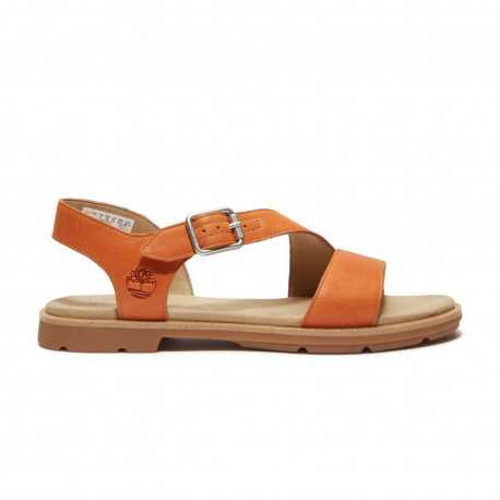 Calista bay backstrap sandal - Medium orange full grain