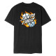 SANTA CRUZ, Flaming dice dot chest t-shirt, Black