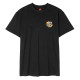 SANTA CRUZ, Flaming dice dot chest t-shirt, Black