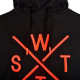 WATTS, Sweat capuche, Noir/fluo orange